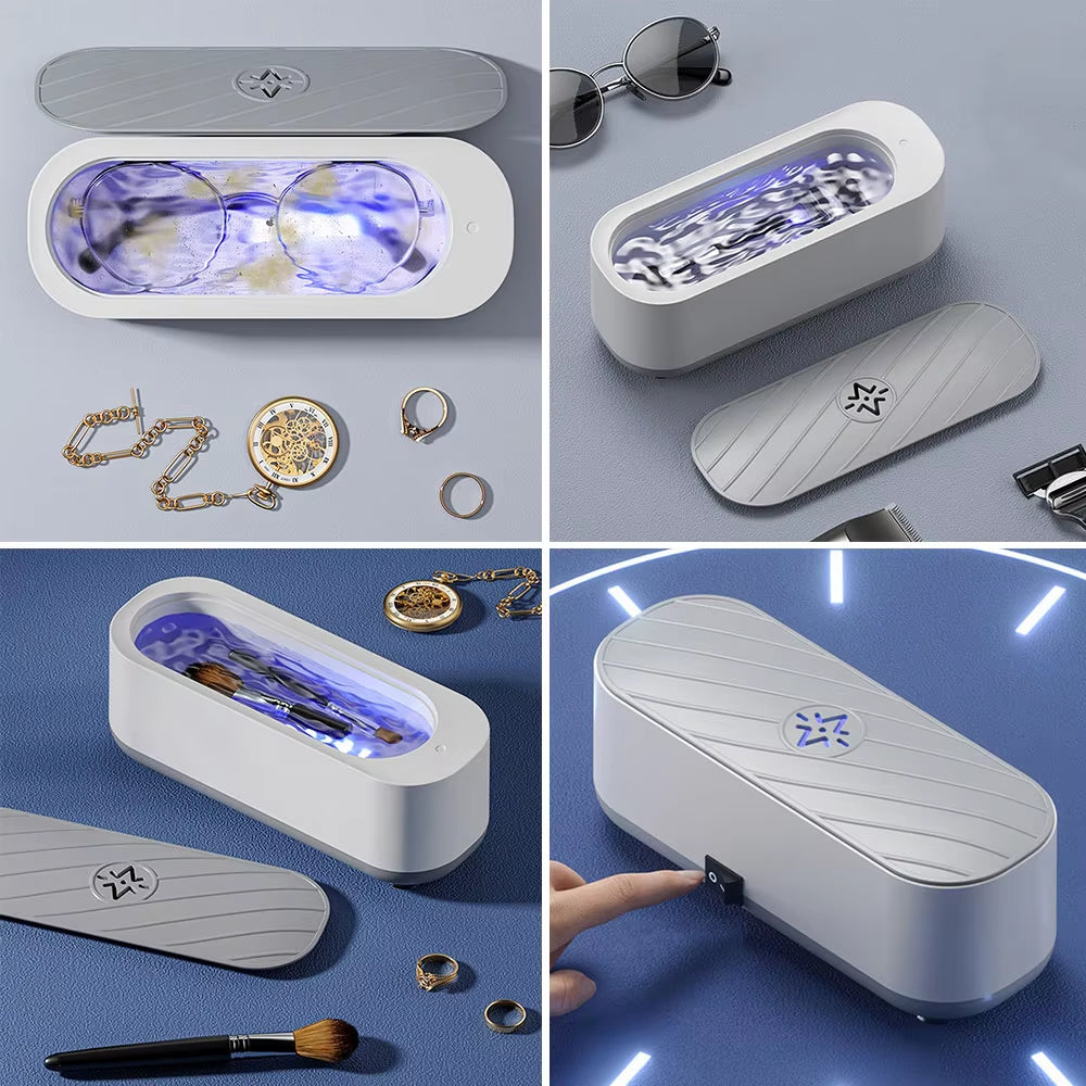 Ultrasonic Cleaner Washer USB Charging/Battery Portable Jewelry Necklace Glasses Watch Cleaner Box Automatic Washing Machine