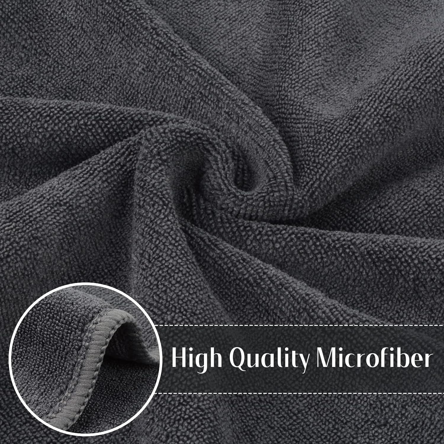 Microfiber Cleaning Cloth Ulura Absorbent Softer Towel Reusable Cleaning Cloth Streak Free Lint Free Cleaning Cloth for Home, Kitchen, Car, Window Use 12X12 Inch Slate Grey 6 Pack