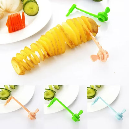 1PC Potato Spiral Cucumber Blue Manual Cutter Carrot Spiralizer Spiral Salad Chopper Kitchen Gadget Home Vegetable Fruit Tool